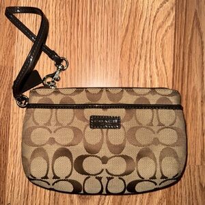 Coach Tan Signature Wristlet